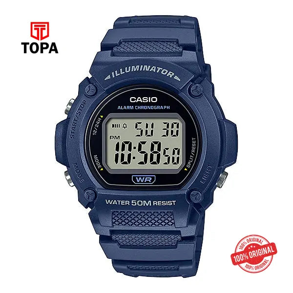 Casio W-219H-2A Rubber Strap Men's Wrist Watch - Topa