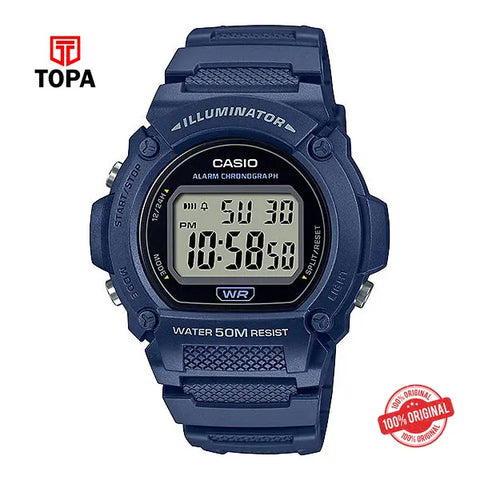 Casio W-219H-2A Rubber Strap Men's Wrist Watch - Topa