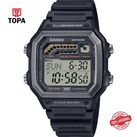 Casio WS-1600H-1A Resin Band Men Watch - Topa