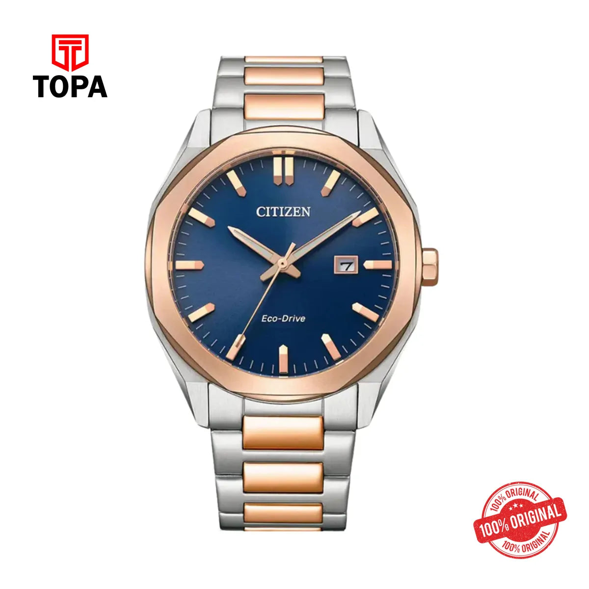 Citizen BM7606-84L Eco-Drive Blue Dial Stainless Steel Watch - Topa