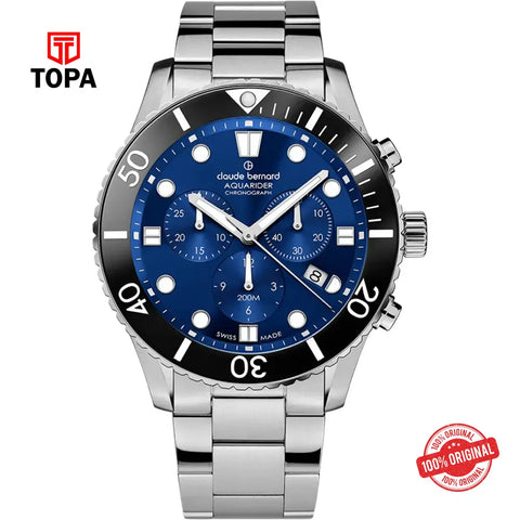 Claude Bernard 10252-3NBM-BUIB Aquarider Chronograph Men Watch - Topa
