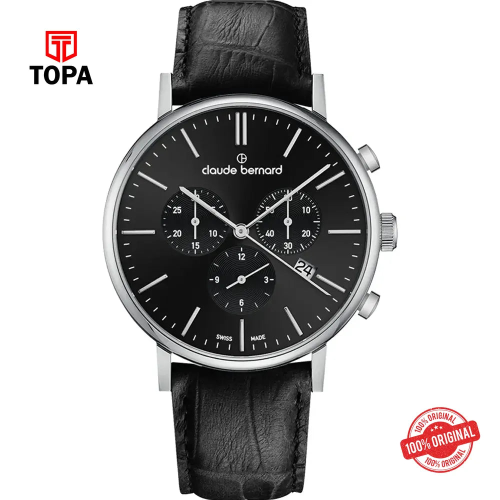 Claude Bernard 10258-3-NIN Slim Line Chronograph Men Watch - Topa