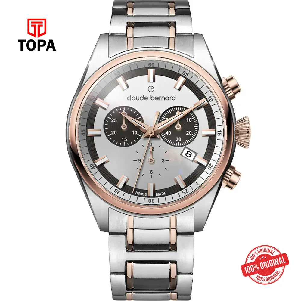 Claude Bernard 10259-357RM-AGIR Proud Heritage Chronograph Men Watch - Topa