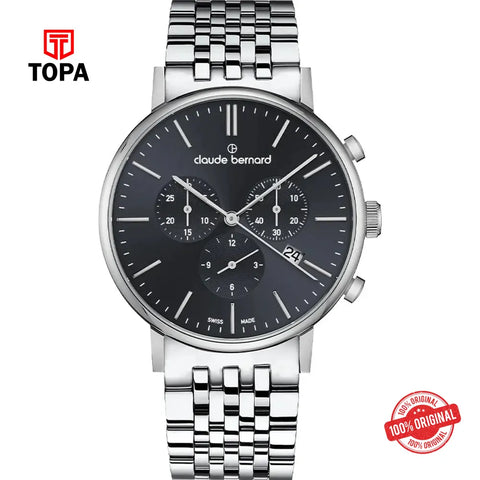 Claude Bernard 10261-3M-NIN Slim Line Chronograph Men Watch - Topa