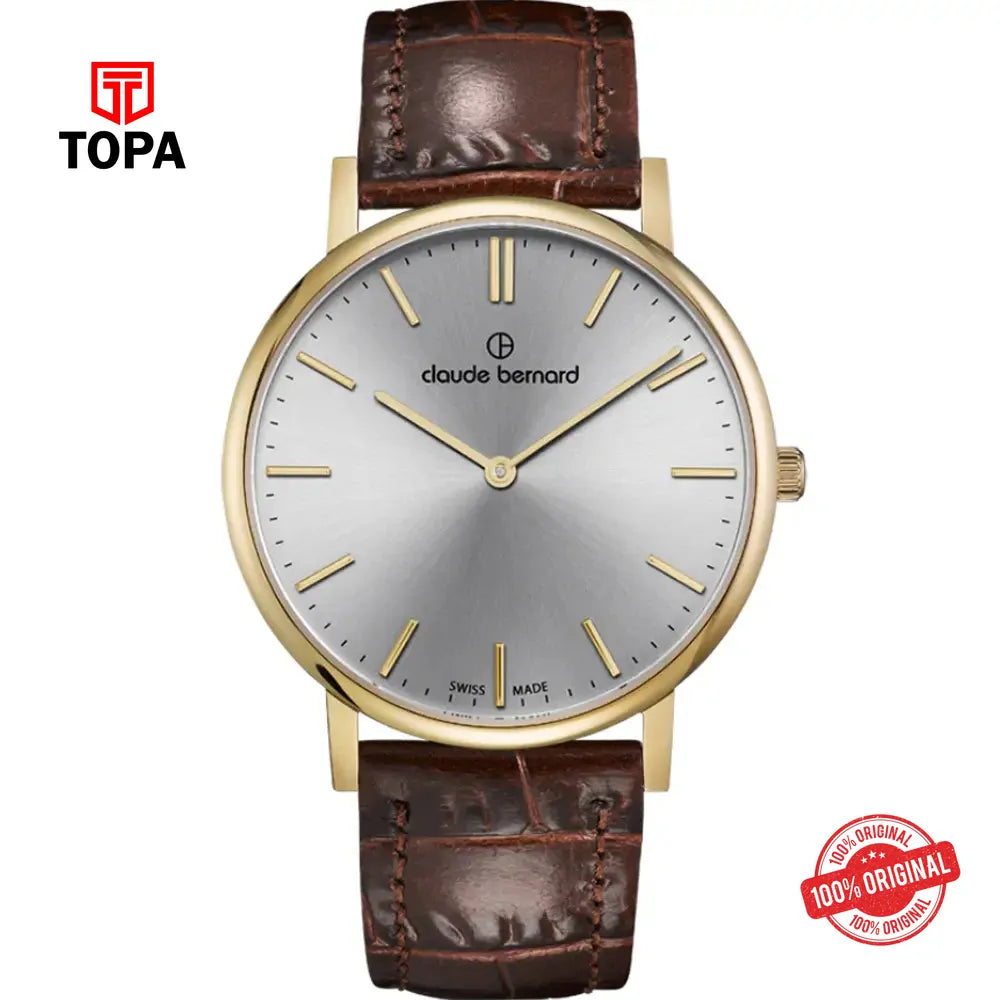 Claude Bernard 20219-37J-AID Slim Line Two-Hands Men Watch - Topa