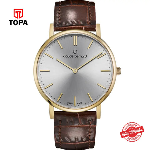 Claude Bernard 20219-37J-AID Slim Line Two-Hands Men Watch - Topa