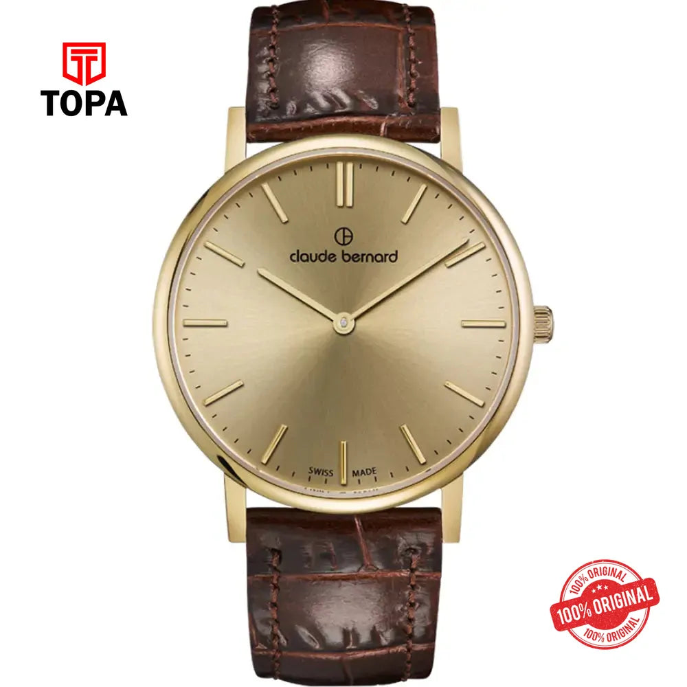 Claude Bernard 20219-37J-DI Slim Line Two-Hands Men Watch - Topa