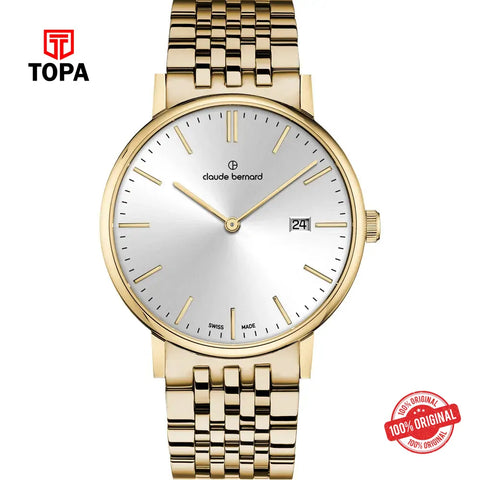 Claude Bernard 20234-37JM-AID Slim Line Two-Hands Men Watch - Topa
