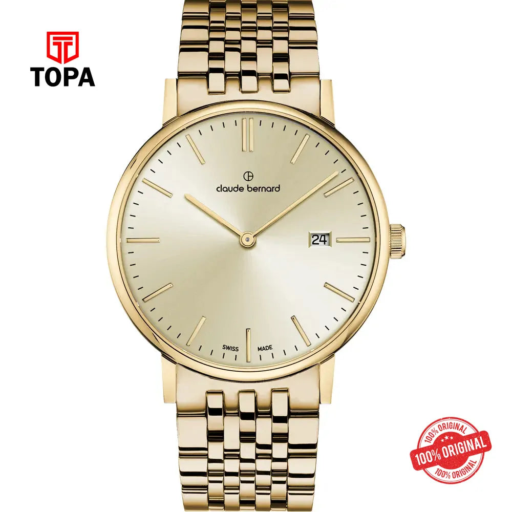 Claude Bernard 20234-37JM-DI Slim Line Two-Hands Men Watch - Topa