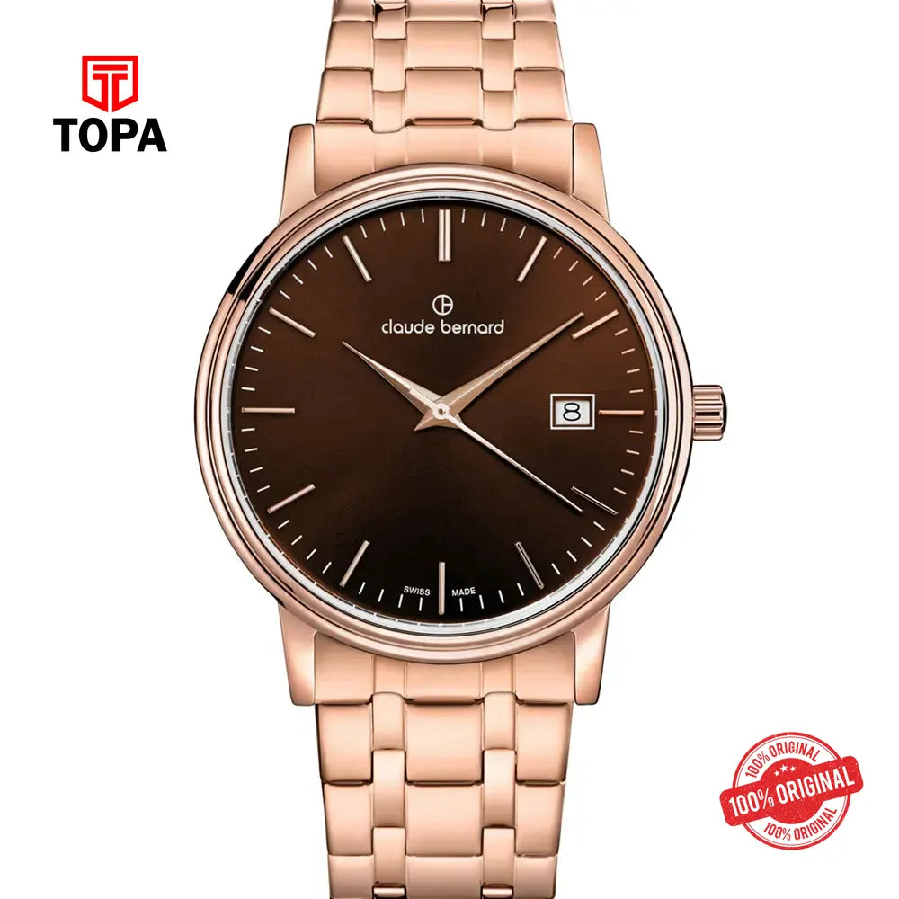 Claude Bernard 53009-37RM-BRIR Metal Band Men Watch - Topa