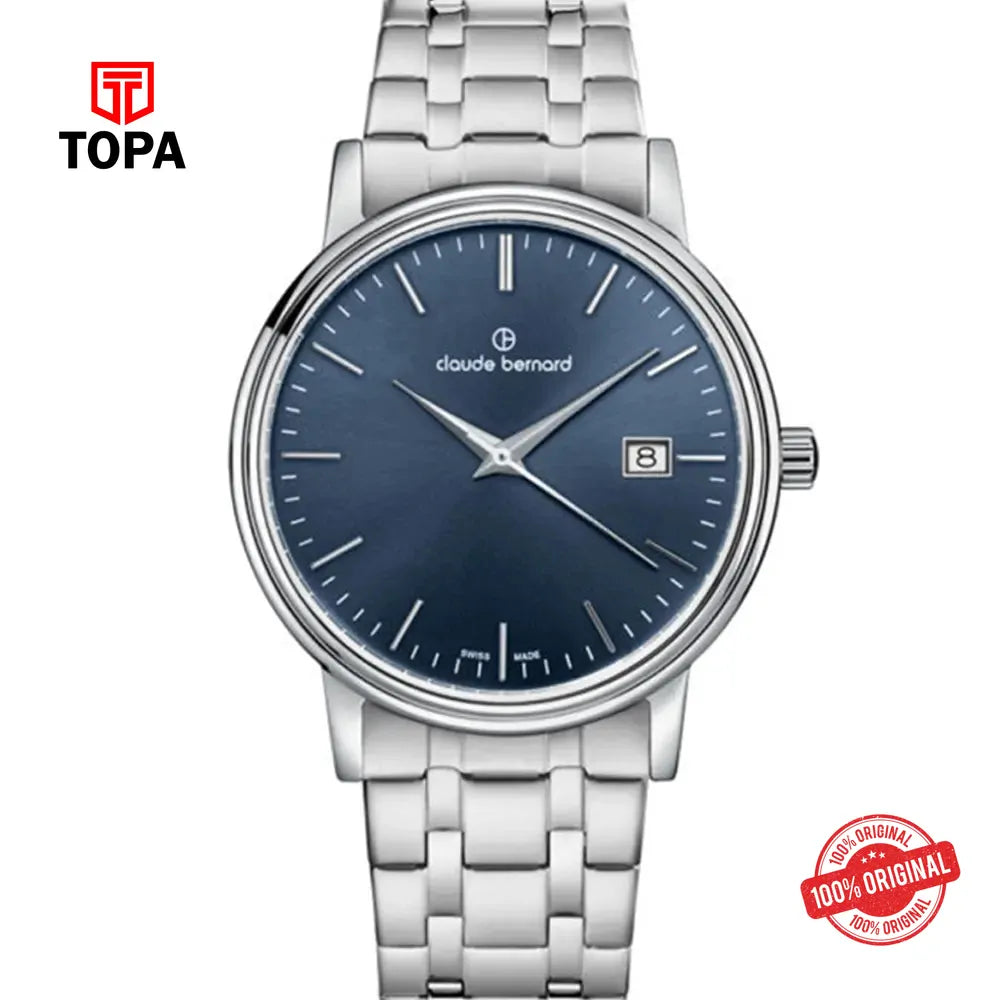 Claude Bernard 53009-3M-BUIN Metal Band Men Watch - Topa