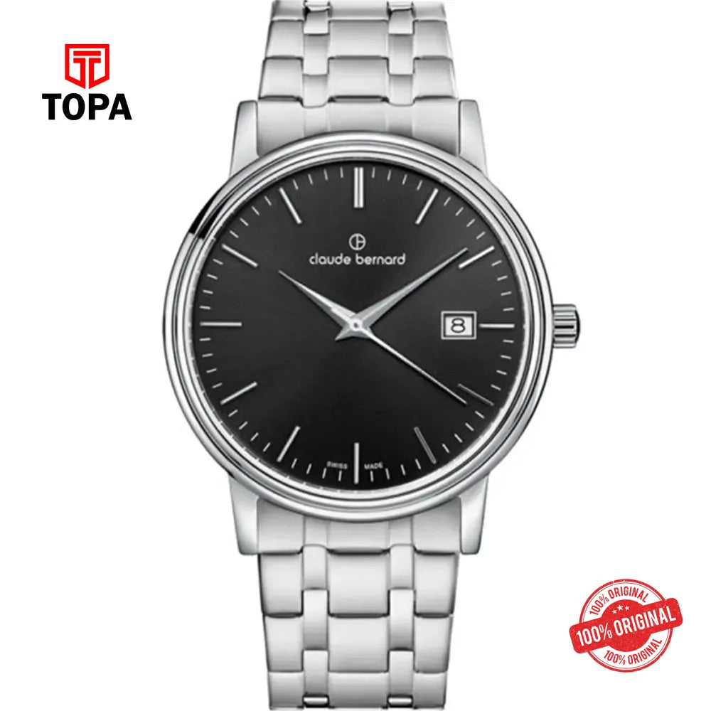 Claude Bernard 53009-3M-NIN Metal Band Men Watch - Topa