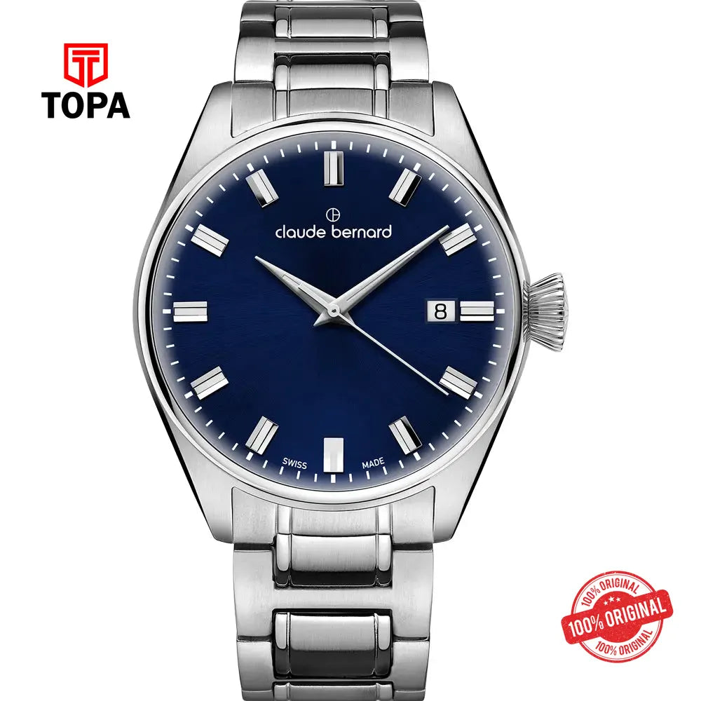 Claude Bernard 70203-3M-BUIN1 Proud Heritage Date Men Watch - Topa