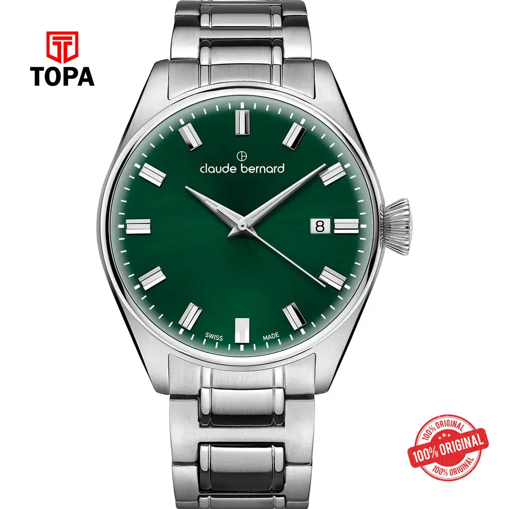 Claude Bernard 70203-3M-VIN1 Proud Heritage Date Men Watch - Topa