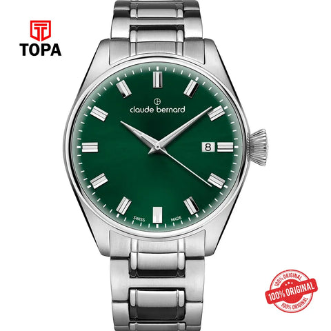 Claude Bernard 70203-3M-VIN1 Proud Heritage Date Men Watch - Topa