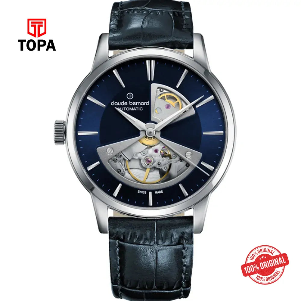 Claude Bernard 85017-3-BUIN2 Classic Automatic Open Heart Men Watch - Topa