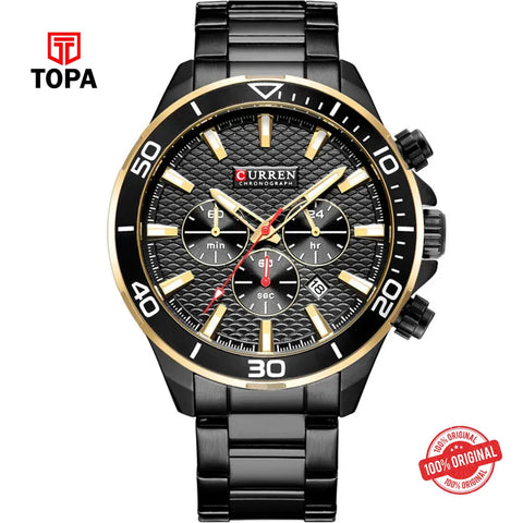 Curren 8309-BLK Metal Band Men Watch - Topa