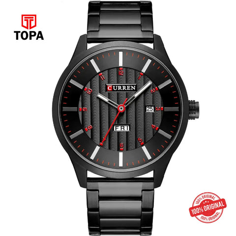 Curren 8316-BLK Metal Band Men Watch - Topa