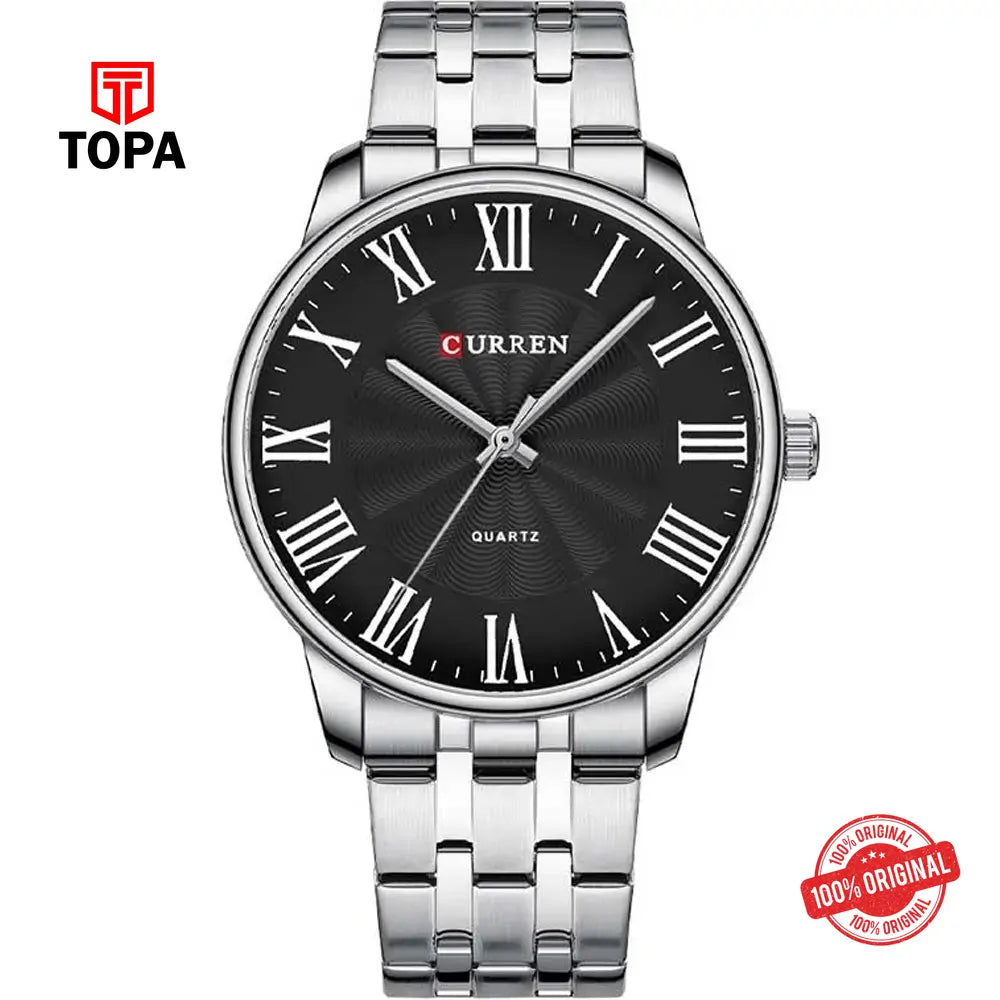 Curren 8422-CH-BLK Metal Band Men Watch - Topa