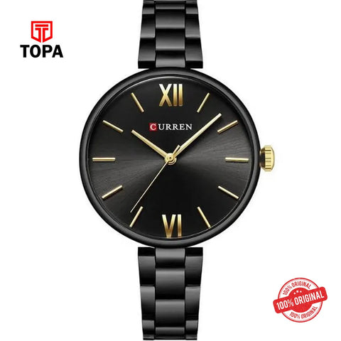 Curren 9017-BLK Metal Band Women Watch - Topa