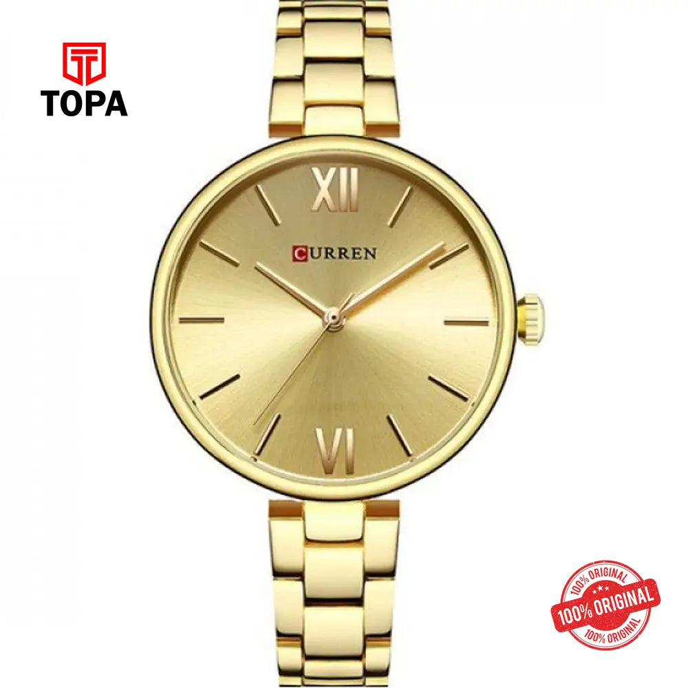 Curren 9017L-GLD Metal Band Women Watch - Topa