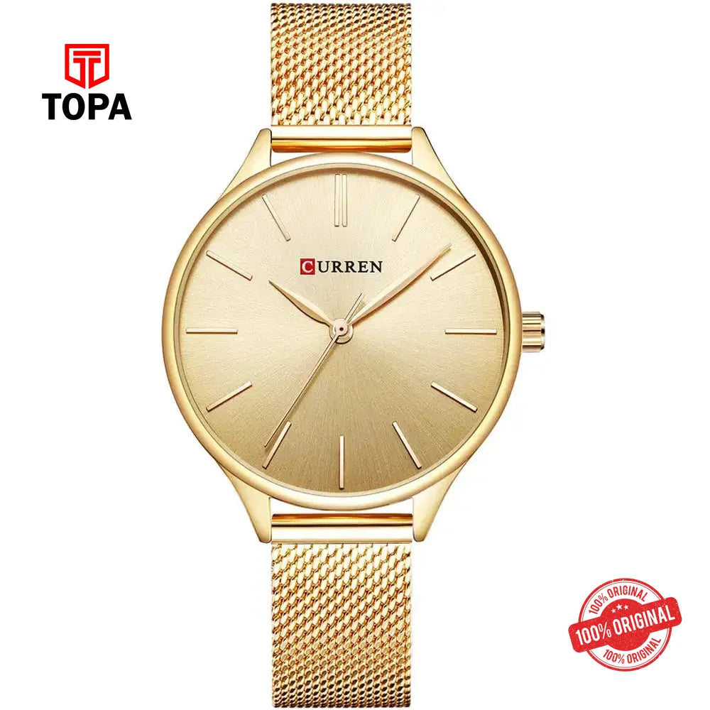 Curren 9024-GLD Mesh Band Women Watch - Topa