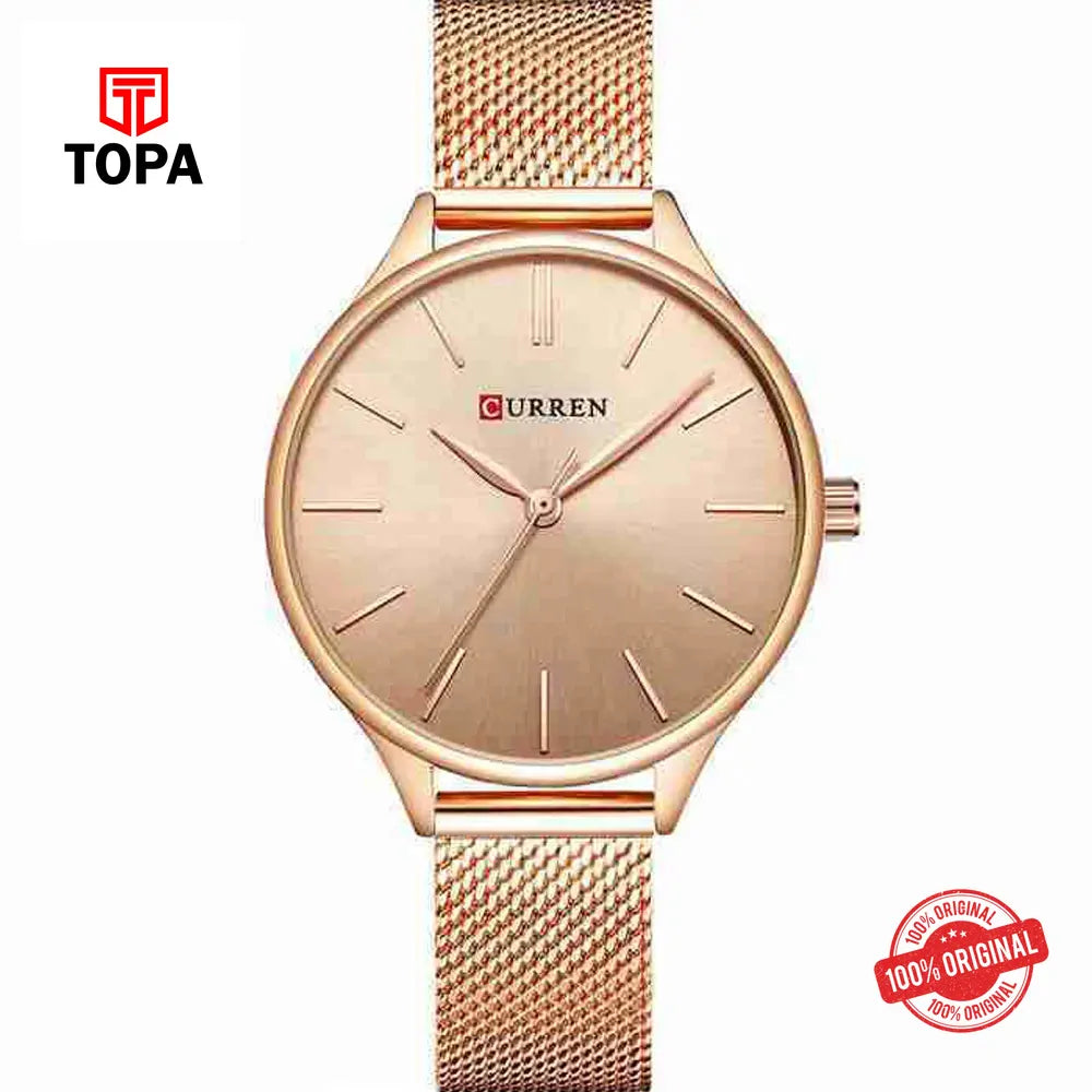 Curren 9024-RG Mesh Band Women Watch - Topa