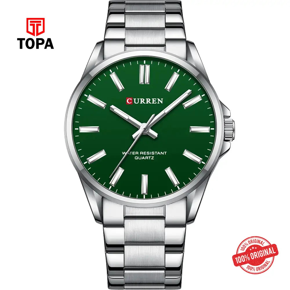 Curren 9090-CH-GRN Metal Band Men Watch - Topa