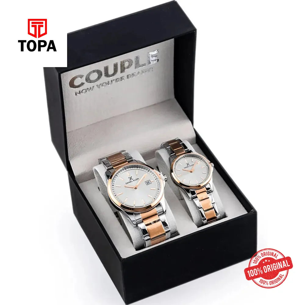 Daniel Klein DK13575-5 Metal Band Pair Watch - Topa