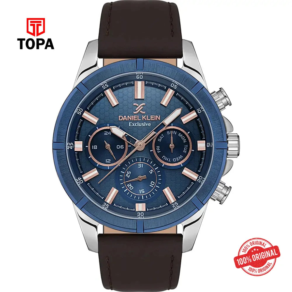 Daniel Klein DK13655-5 Leather Band Men Watch - Topa