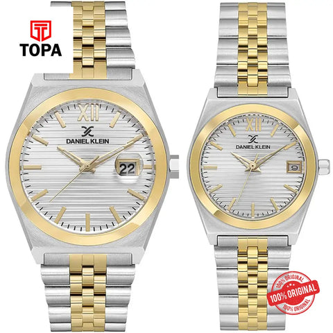 Daniel Klein DK14283-3 Metal Band Pair Watch - Topa