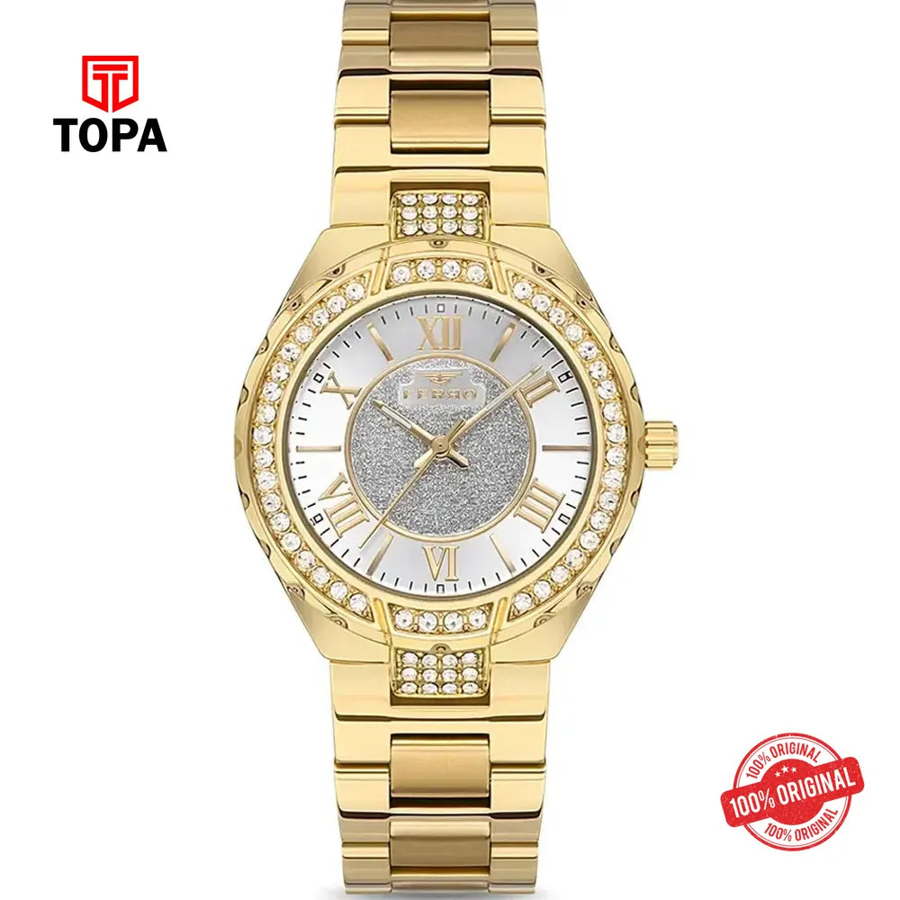 Ferro FL21256A-B Metal Band Women Watch - Topa