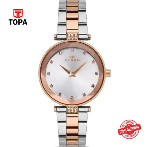 Ferro FL21297A-E Pre-Owned Metal Band Women Watch - Topa