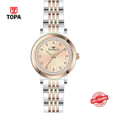 Ferro FL21491A-E5 Metal Band Women Watch - Topa