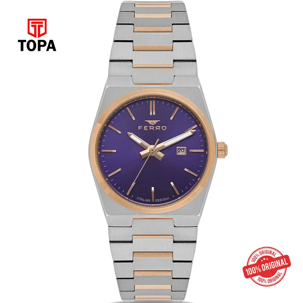 Ferro FL21492A-E13 Metal Band Women Watch - Topa