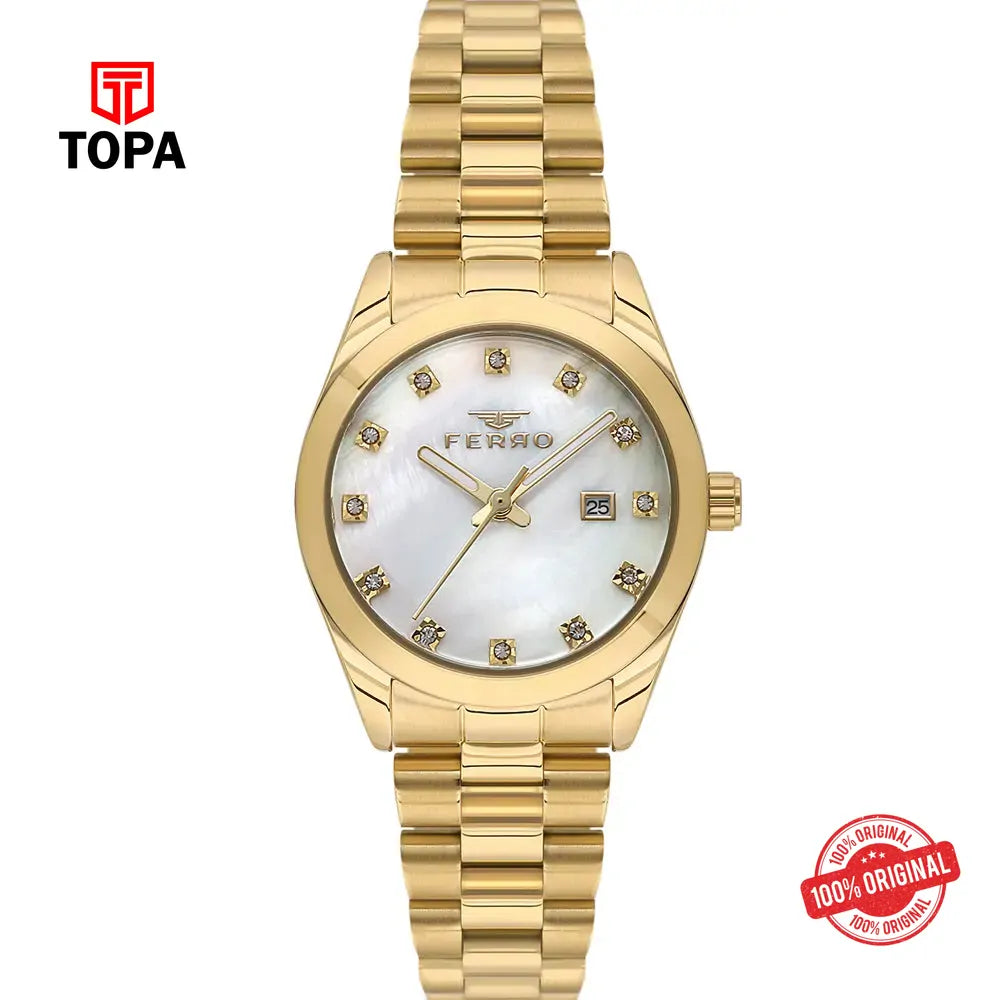 Ferro FL21570A-B Metal Band Women Watch - Topa