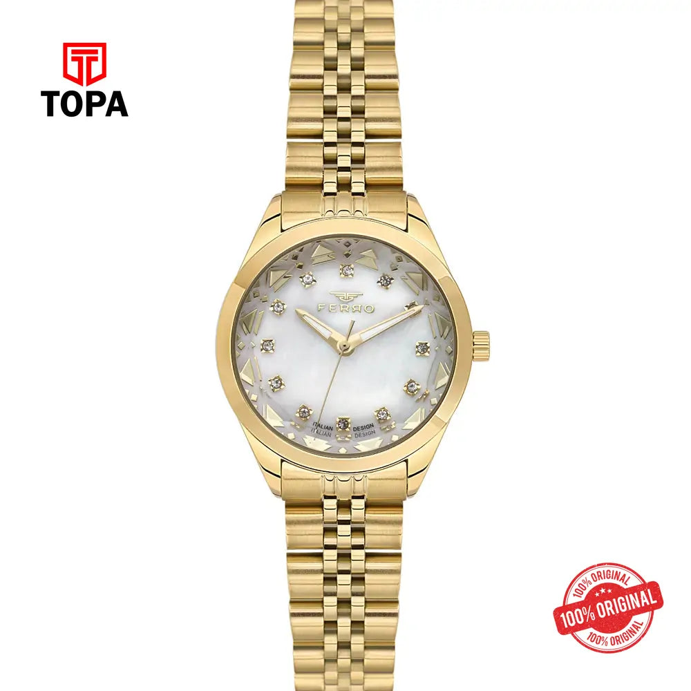 Ferro FL21741A-B Metal Band Women Watch - Topa