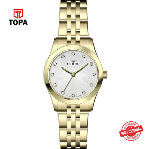 Ferro FL21770A-B Metal Band Women Watch - Topa