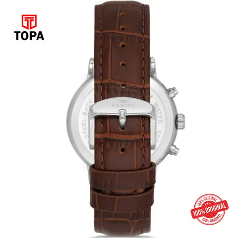 Ferro FM11372B-K2 Leather Band Men Watch - Topa