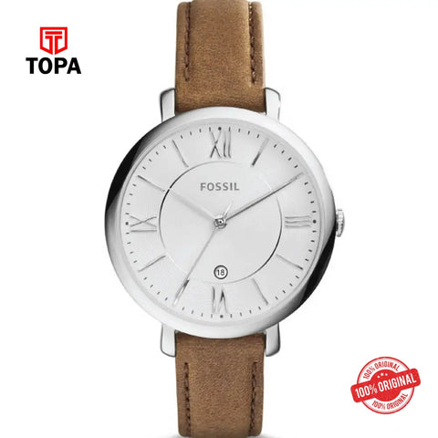 Fossil ES-3708 Jacqueline Leather Band Women Watch - Topa