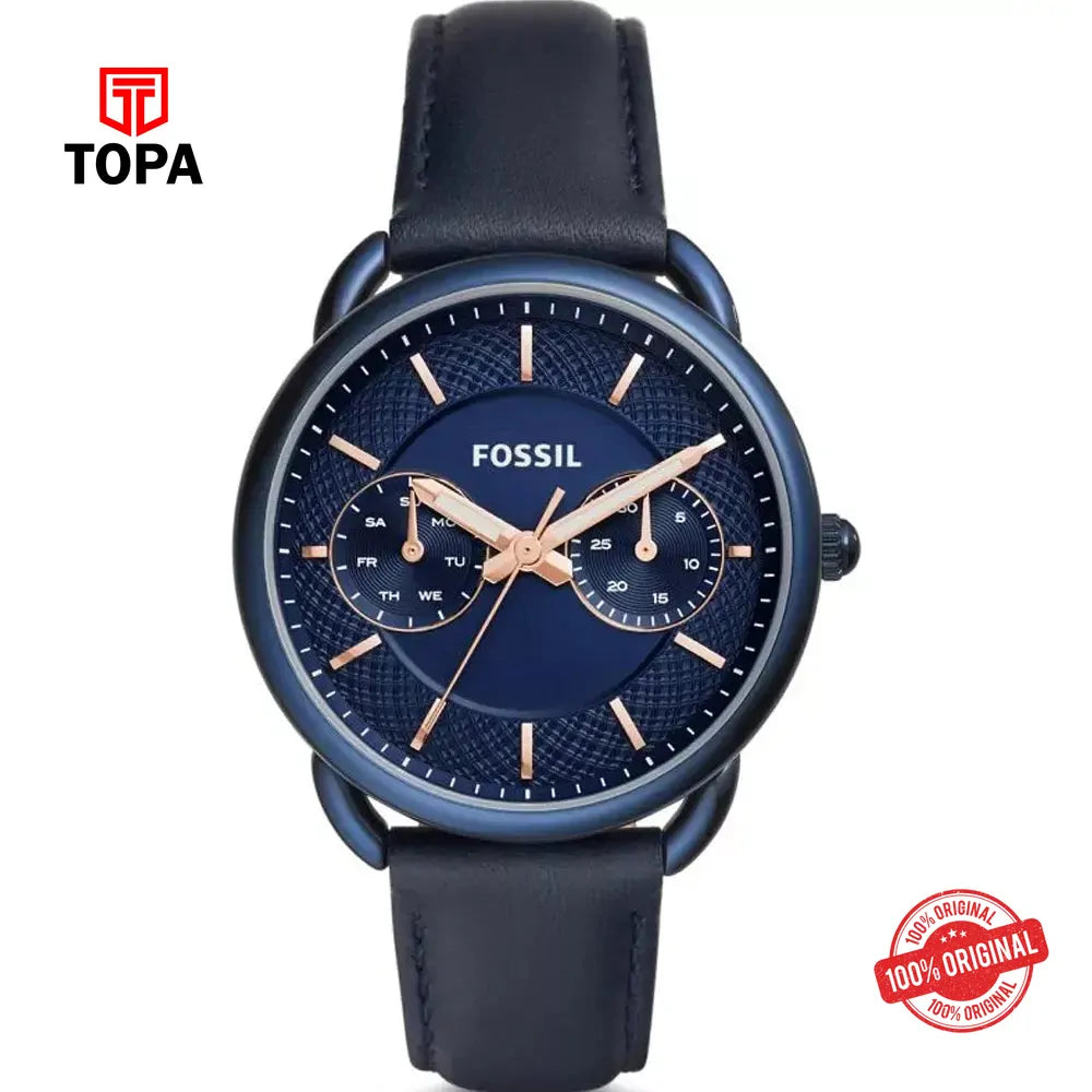Fossil ES-4092 Tailor Leather Band Women Watch - Topa