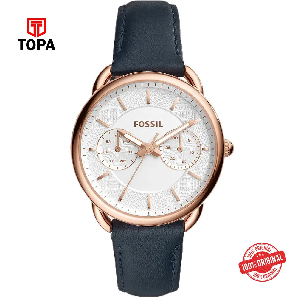 Fossil ES-4260 Tailor Leather Band Women Watch - Topa