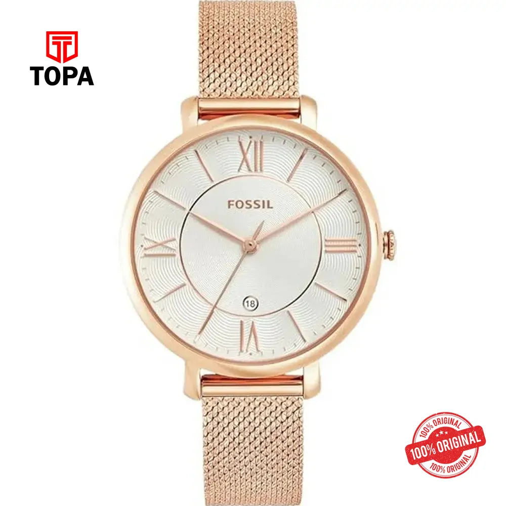 Fossil ES-4352 Mesh Band Women Watch - Topa