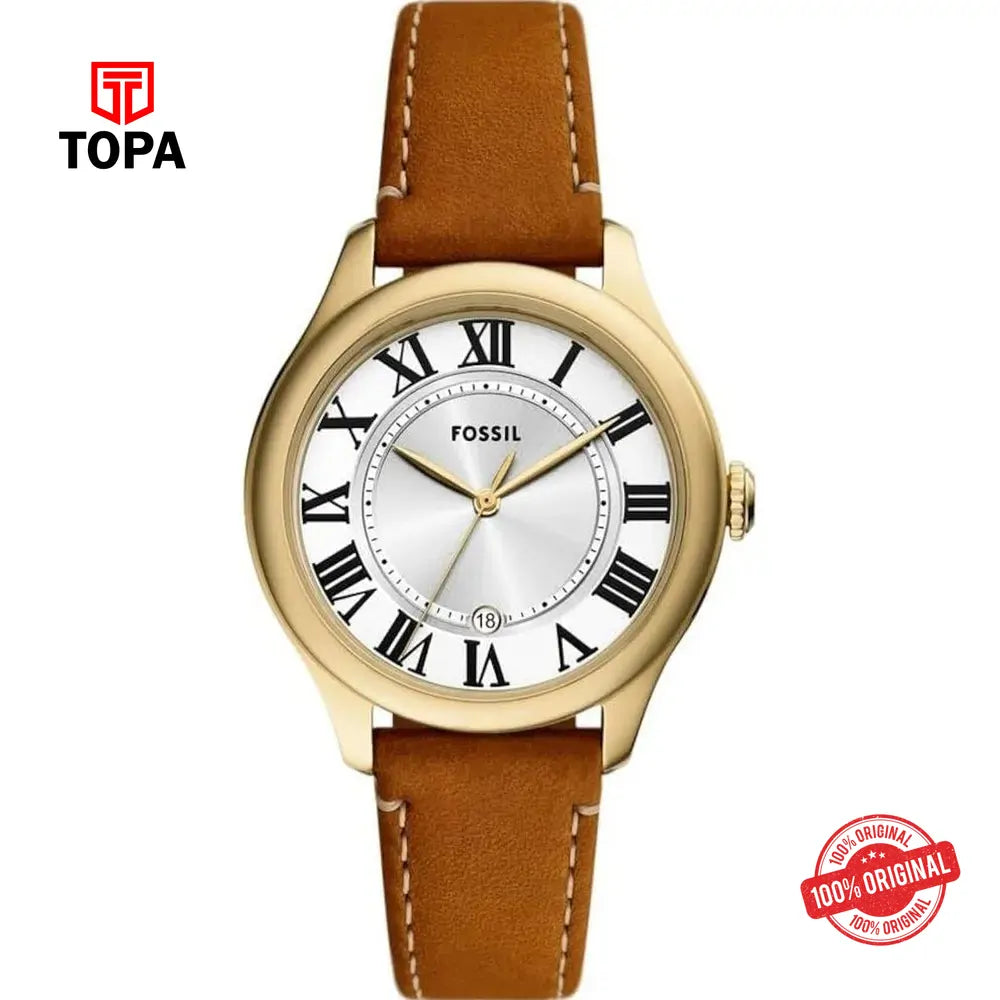 Fossil ES-5397 Gilmore Leather Band Women Watch - Topa