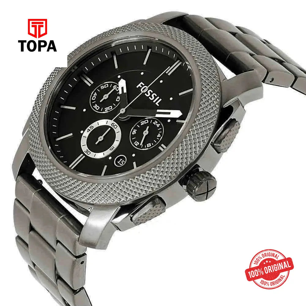 Fossil FS-4662 Machine Metal Band Men Watch - Topa