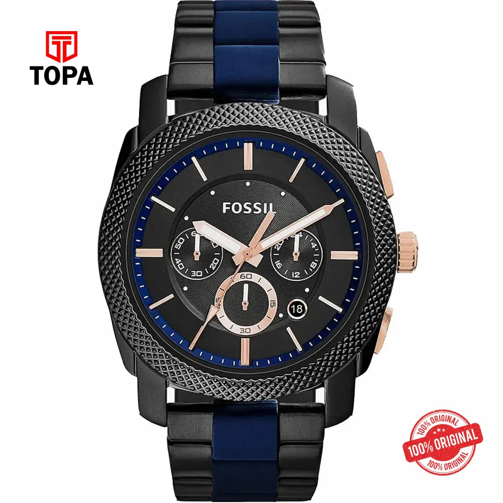 Fossil FS-5164 Machine Metal Band Men Watch - Topa