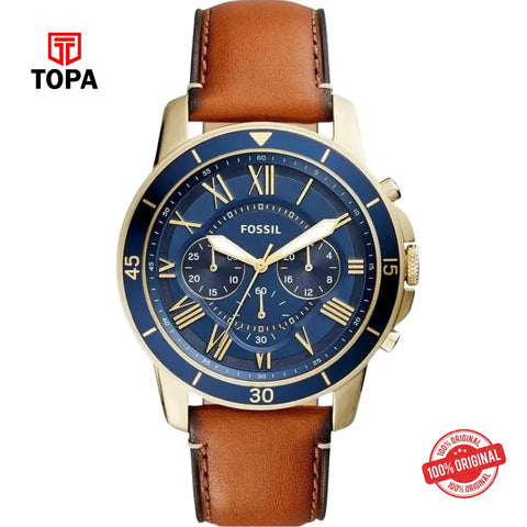 Fossil FS-5268 Leather Band Men Watch - Topa