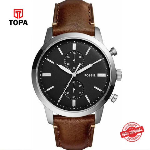 Fossil FS-5280 Leather Band Men Watch - Topa