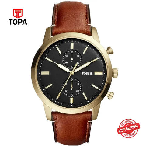 Fossil FS-5338 Leather Band Men Watch - Topa