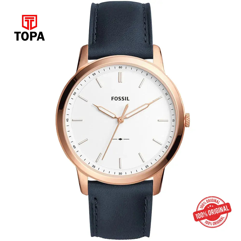 Fossil FS-5371 Minimalist Leather Band Men Watch - Topa